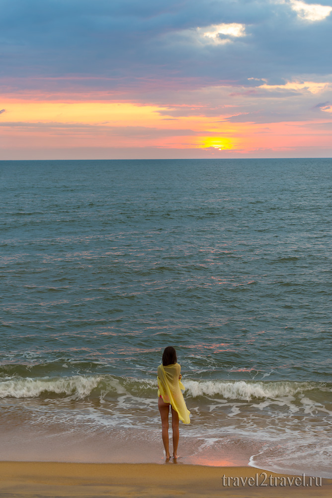 закат, пляж Калутара Шри-Ланка, Kalutara Beach Sri-Lanka 
